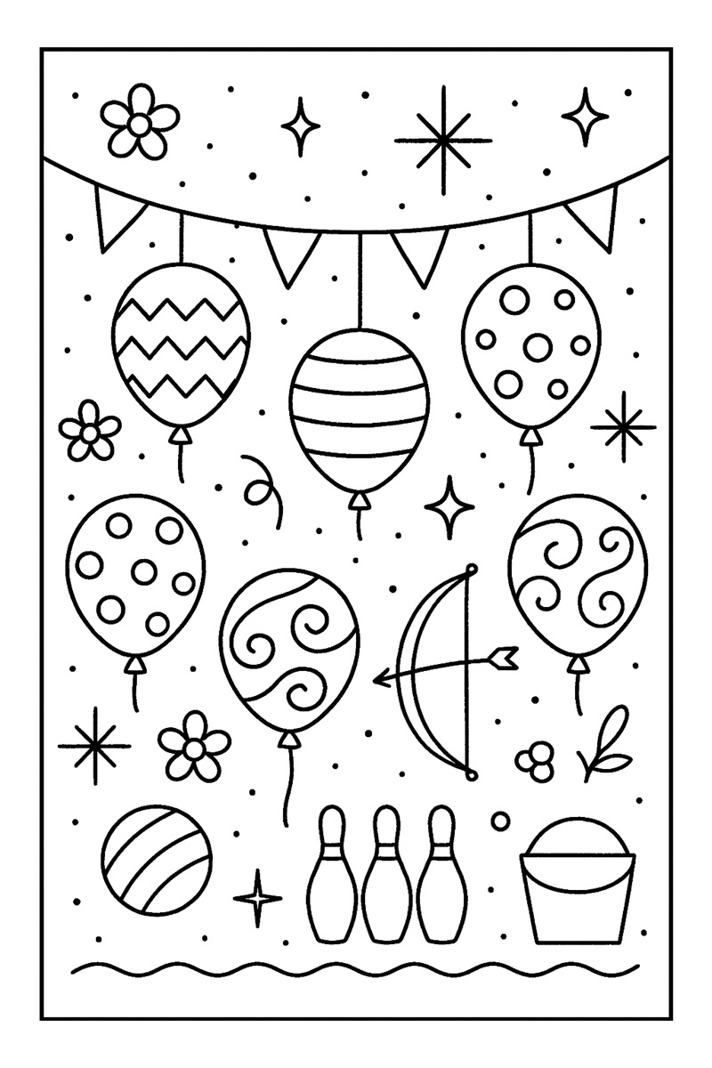 Coloriage ballons en guirlande