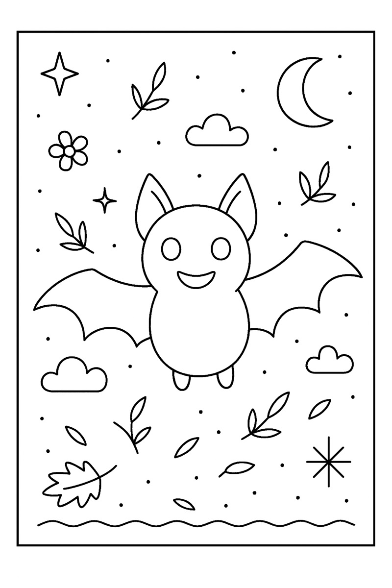 Coloriage chauve souris volant