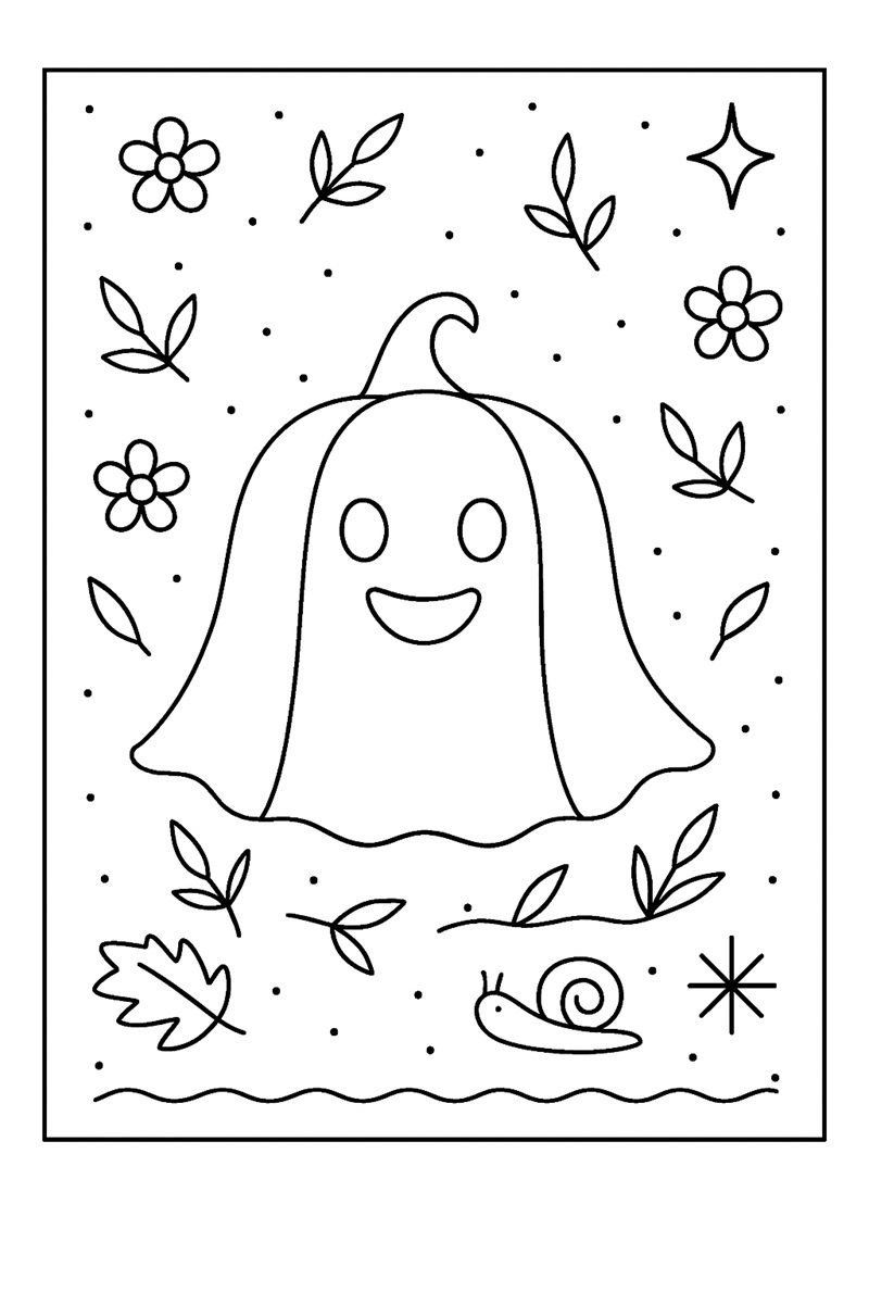 Coloriage fantome souriant