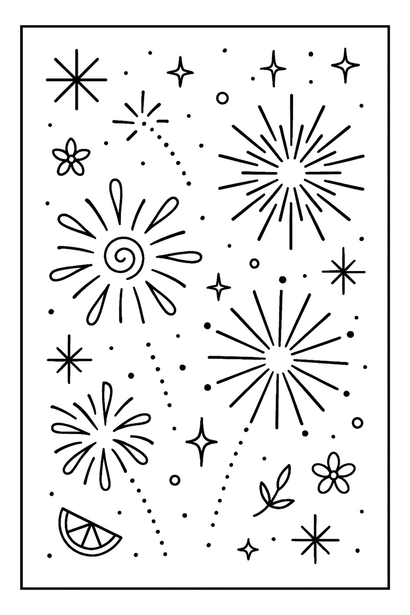 Coloriage feu d'artifice