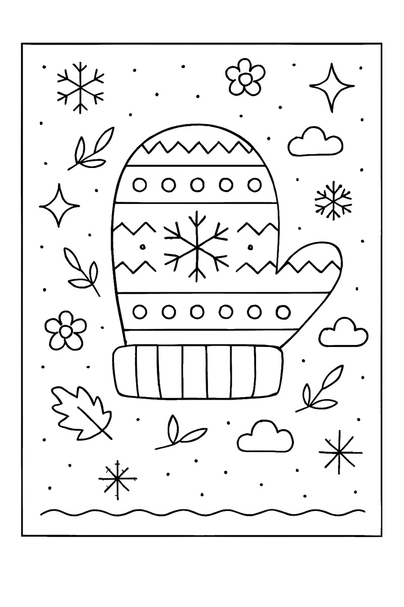 Coloriage moufle à décorer