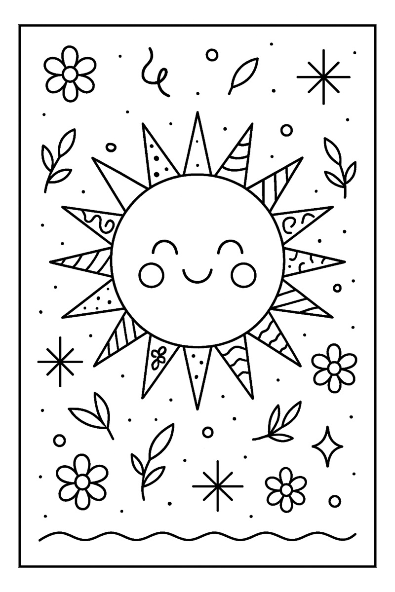 Coloriage soleil rayonnant