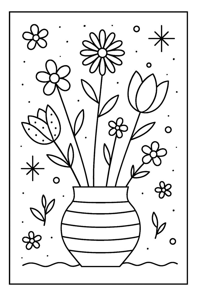 Vase à colorier