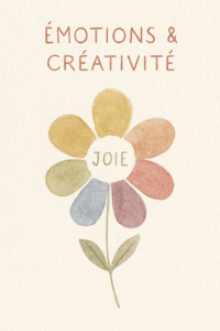Illustration aquarelle d’une fleur aux pétales pastel représentant différentes émotions