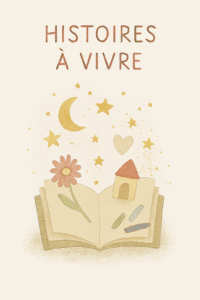 Illustration aquarelle d’un livre ouvert avec étoiles, maison, cœur et fleur qui s’en échappent